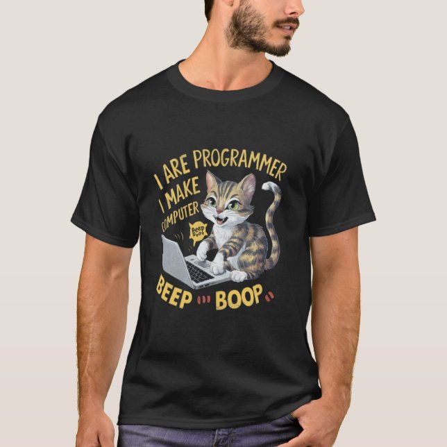Camiseta Soy programador hago que la computadora emita piti (Anverso)