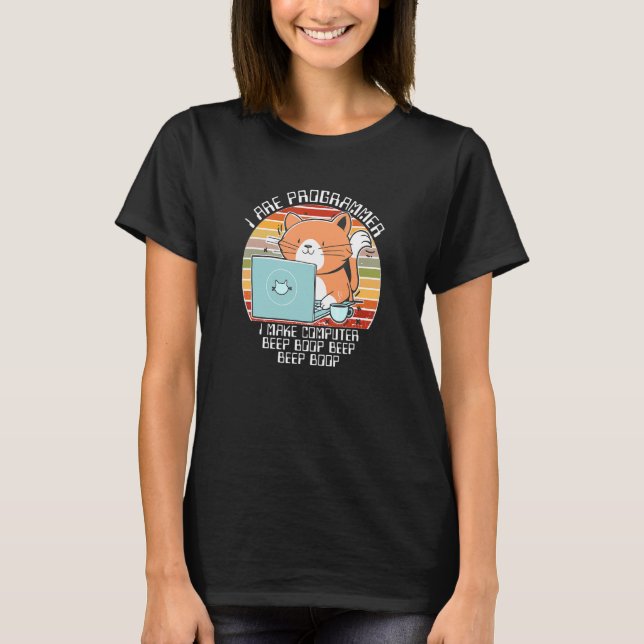 Camiseta Soy programador hago que la computadora haga bip b (Anverso)