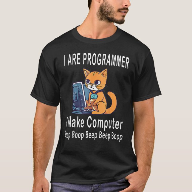Camiseta Soy programador hago que la computadora haga Bip B (Anverso)