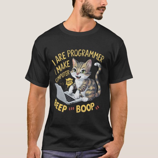 Camiseta Soy Programador Hago que la Computadora Pite Boop  (Anverso)