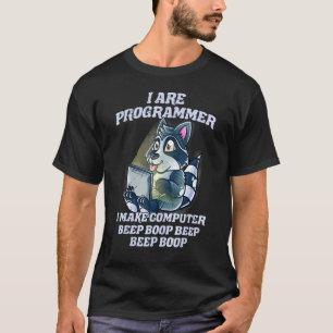 Camiseta Soy Programador Introvert It Nerd Raccoon Software
