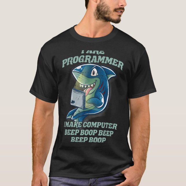 Camiseta Soy Programador Introvert It Nerk Shark Software (Anverso)