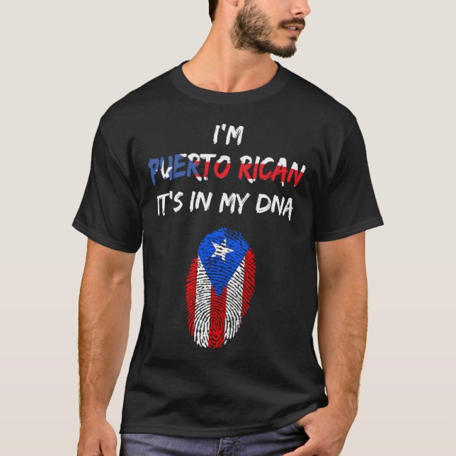 Camiseta Soy puertorriqueña y está en mi ADN T-Shir (Anverso)