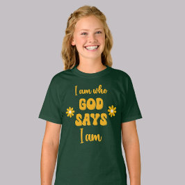 Camiseta Soy Quien Dios Dice - Floral Cristiano Basado en l