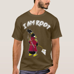 Camiseta Soy raíz I Linu Samurai Penguin para Hacker y