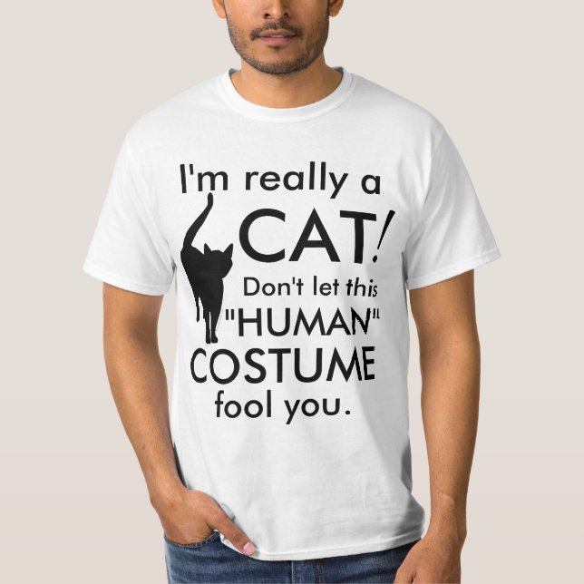 Camiseta Soy realmente un disfraz de gato, divertida Hallow (Anverso)