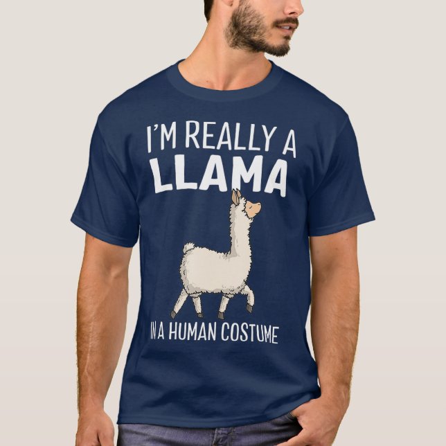 Camiseta Soy Realmente Una Llama En Una Halloween De Disfra (Anverso)