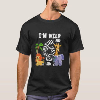 Camiseta Soy Salvaje y Seis Cumpleaños Temático Zoológico S