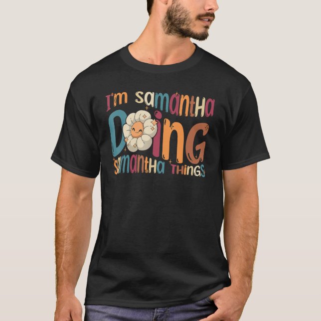 Camiseta Soy Samantha Doing Samantha Things Groovy Retro Sa (Anverso)