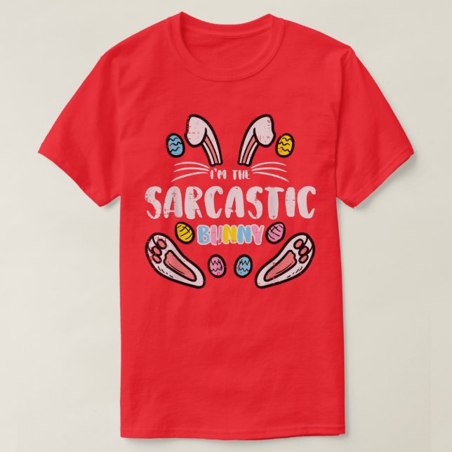 Camiseta Soy sarcástica conejita divertida familia de la Pa (Diseño del anverso)