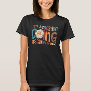 Camiseta Soy Sebastian Doing Sebastian Things Groovy Retro