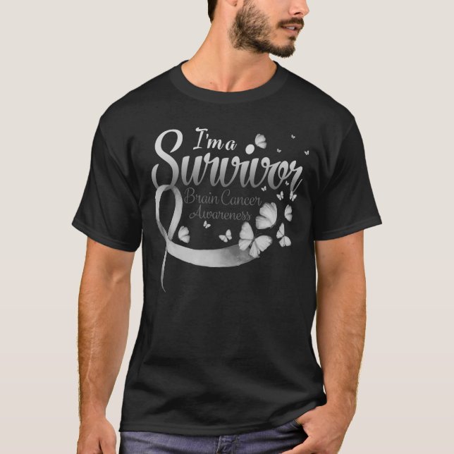 Camiseta Soy sobreviviente de cáncer cerebral conciencia ma (Anverso)