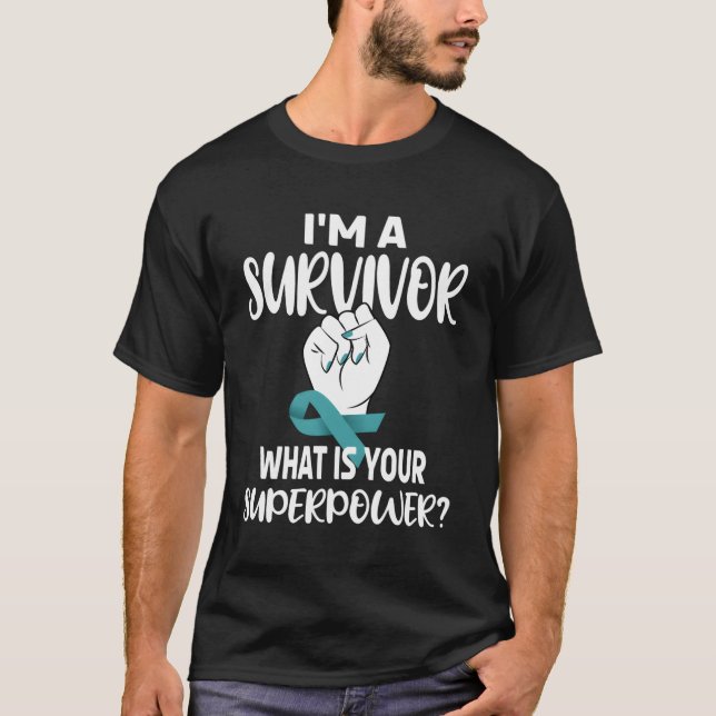 Camiseta Soy Sobreviviente De Cáncer Cervical De Cinta Verd (Anverso)