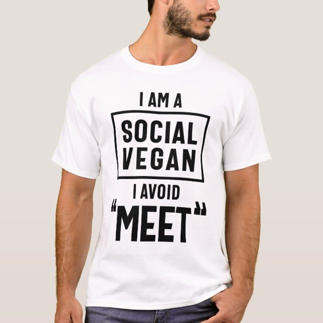 Camiseta Soy Social Vegan Evita Conocer Divertidos Vegetari (Anverso)