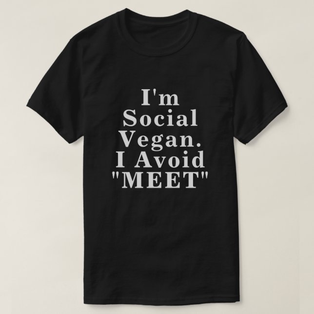 Camiseta Soy Social Vegan, evito conocerme (Diseño del anverso)