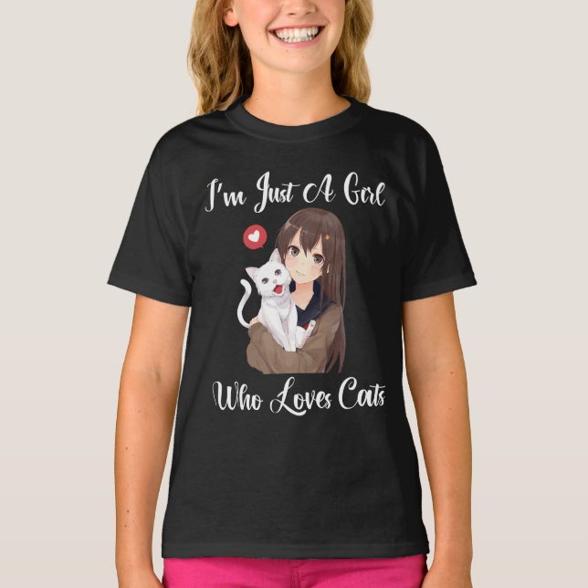 Camiseta Soy solo un Chica que ama los gatos (Anverso)