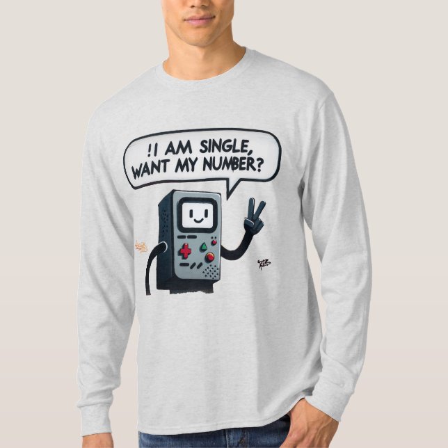 Camiseta Soy soltero, ¿quieres mi número? (Anverso)