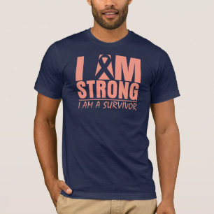 Camiseta Soy - soy un superviviente - cáncer uterino fuert