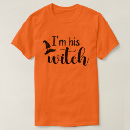 Camiseta Soy su bruja | Parejas de texto negro Halloween T-