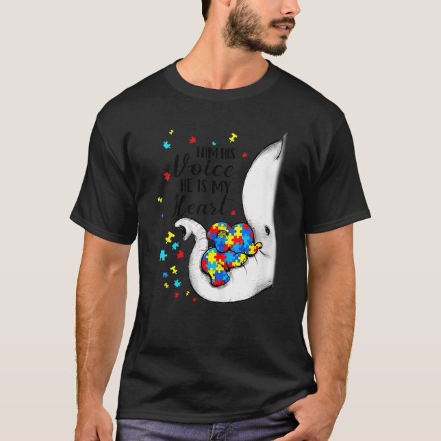 Camiseta Soy su voz Autismo Concienciación Elefante Au (Anverso)