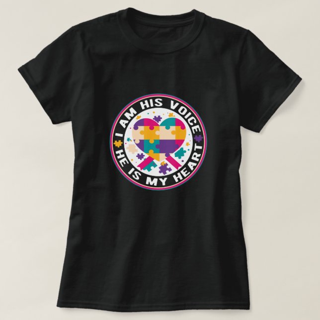 Camiseta Soy Su Voz, Autismo Mamá - Mes De Conciencia Del A (Diseño del anverso)