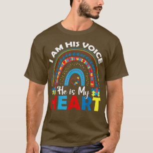 Camiseta Soy su voz Él es mi autismo cardíaco ADHD Awarene