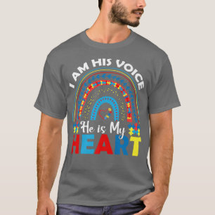 Camiseta Soy su voz Él es mi autismo cardíaco ADHD Awarene