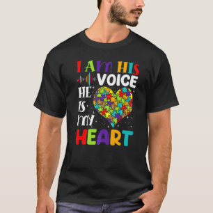 Camiseta Soy Su Voz Él Es Mi Conciencia De Autismo Oído Mam
