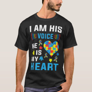 Camiseta Soy Su Voz Él Es Mi Conciencia Del Autismo Del Cor