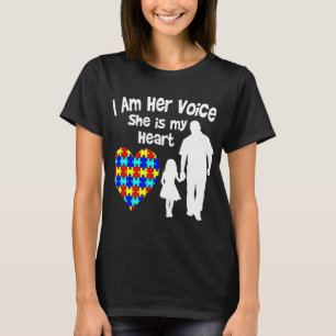 Camiseta Soy su voz Ella es consciente del autismo de mi ca