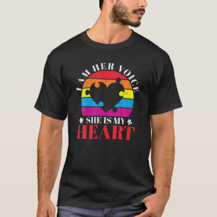 Camiseta Soy Su Voz Ella Es Mi Corazón Padre Autismo Awaren