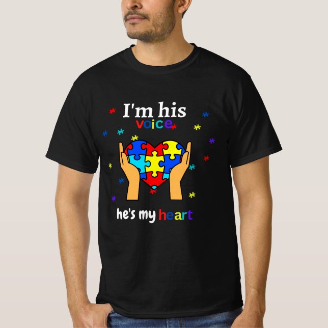 Camiseta Soy su voz, es mi corazón Autism Awareness (Anverso)