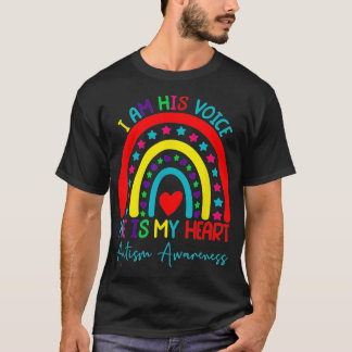 Camiseta Soy Su Voz Es Mi Corazón Autismo Conciencia Rai