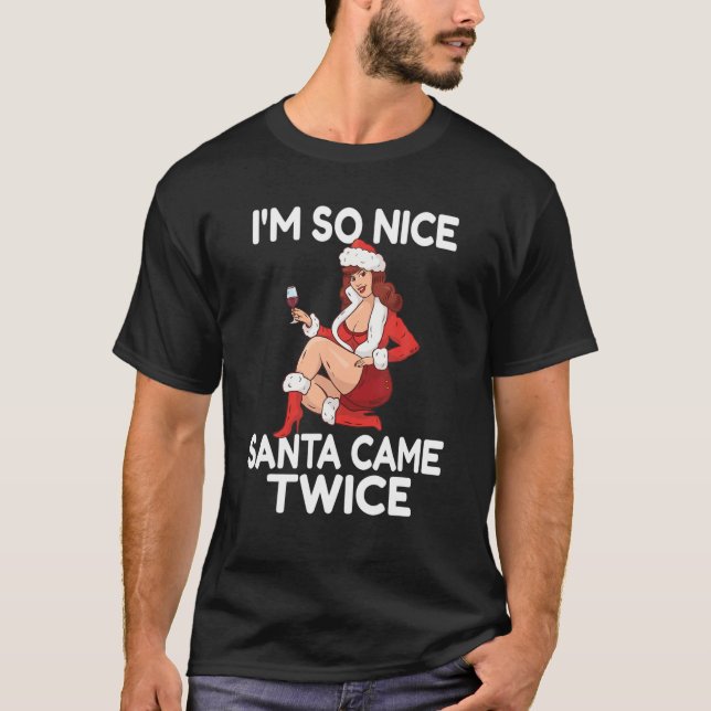 Camiseta Soy Tan Agradable Papá Noel Vino Dos Graciosos Nav (Anverso)