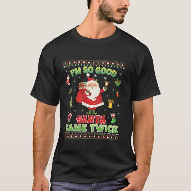 Camiseta Soy tan buena Santa Came dos Navidades dulce dulce (Anverso)