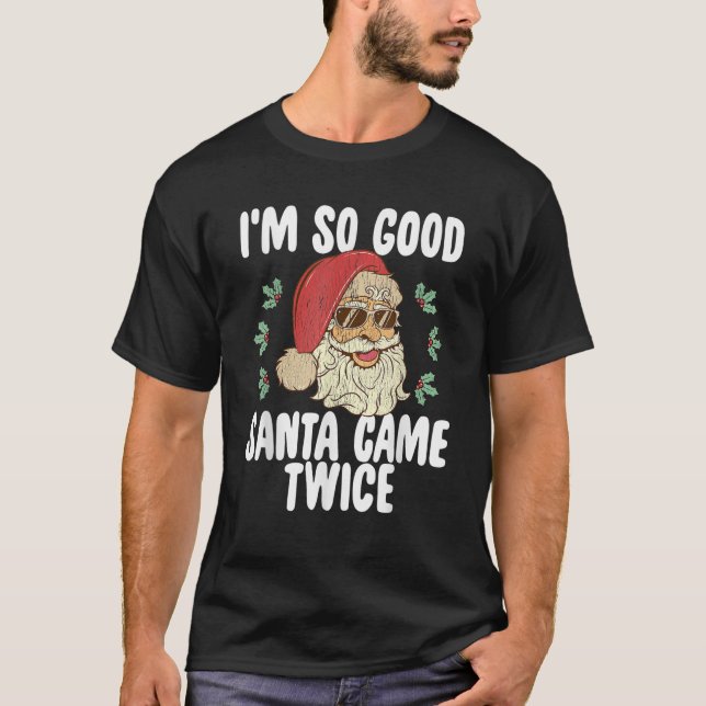 Camiseta Soy tan buena Santa Came dos veces mala Retro Chri (Anverso)