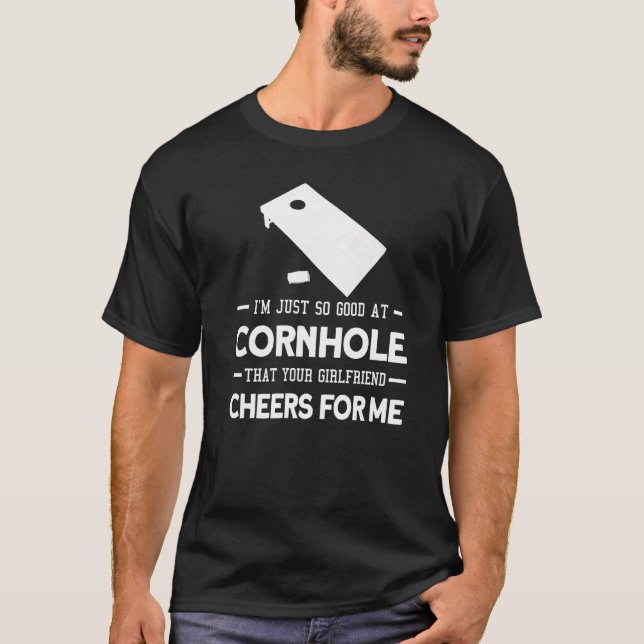 Camiseta Soy tan bueno en Cornhole Cornhole Player (Anverso)