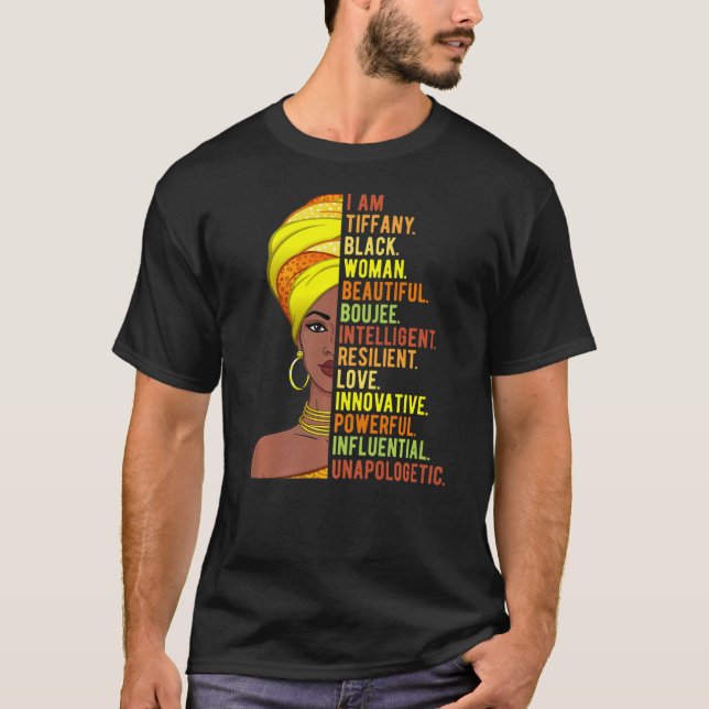 Camiseta Soy Tiffany Mujer Negra Historia Mes Orgullo Melan (Anverso)