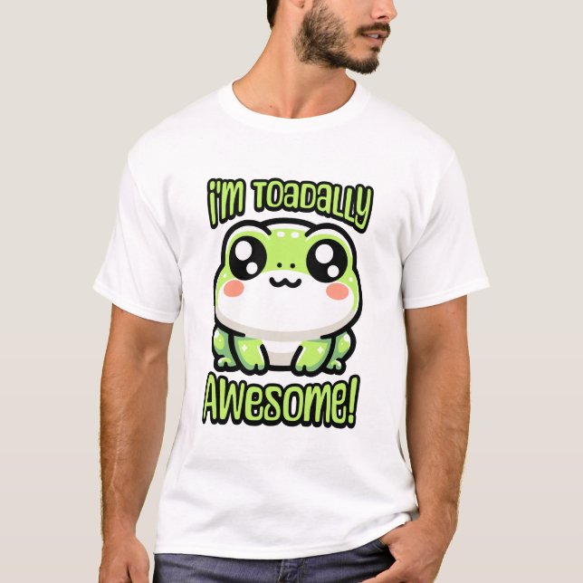 Camiseta ¡Soy Toadally Awesome! Pun de rana de la toga (Anverso)