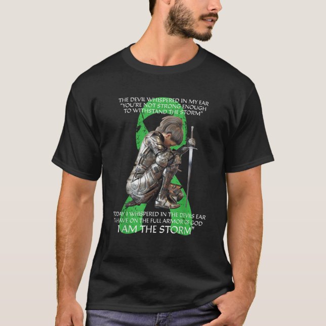 Camiseta Soy Tormenta No Hodgkins Linfoma Cáncer Cristiano (Anverso)