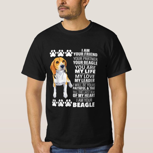 Camiseta Soy Tu Amigo Tu Pareja Tu Amor De Perro Beagle (Anverso)