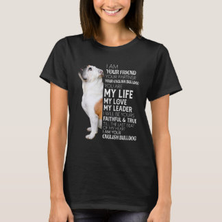 Camiseta Soy tu amigo tu pareja tu Bulldog en inglés