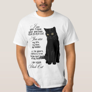 Camiseta Soy Tu Amigo Tu Pareja Tu Gato Negro Tú
