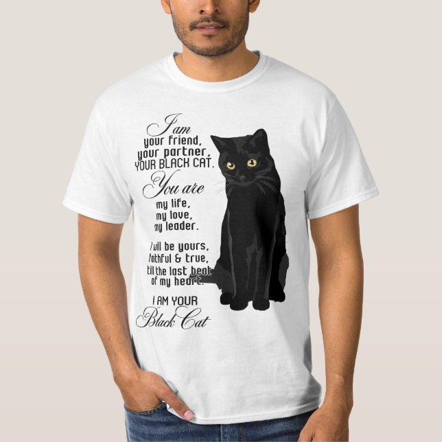 Camiseta Soy Tu Amigo Tu Pareja Tu Gato Negro Tú (Anverso)