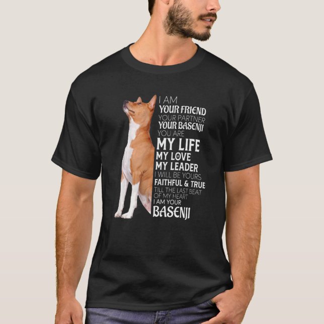 Camiseta Soy Tu Amigo Tu Pareja Tu Madre De Perro Basenji (Anverso)