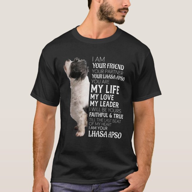 Camiseta Soy Tu Amigo Tu Pareja Tu Perro Apso Lhasa (Anverso)