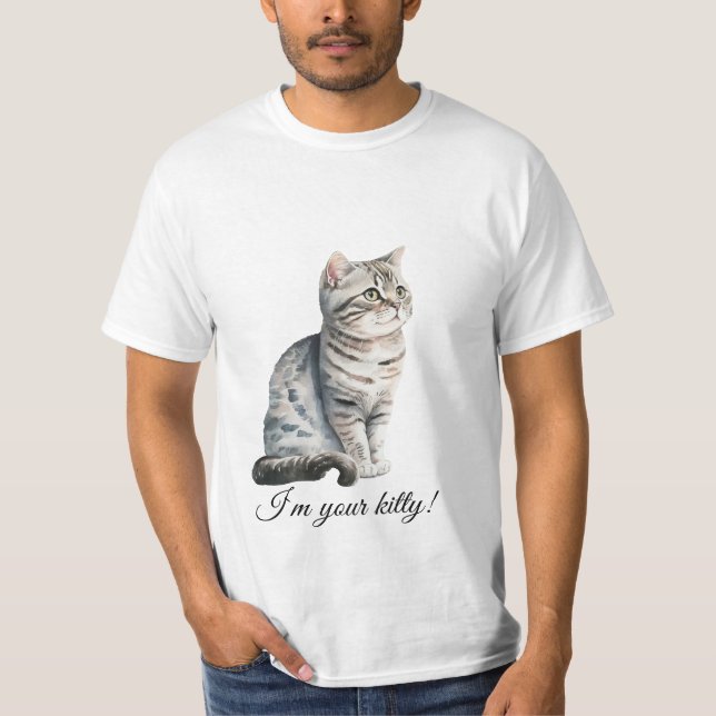 Camiseta Soy tu gatito gato doméstico. (Anverso)