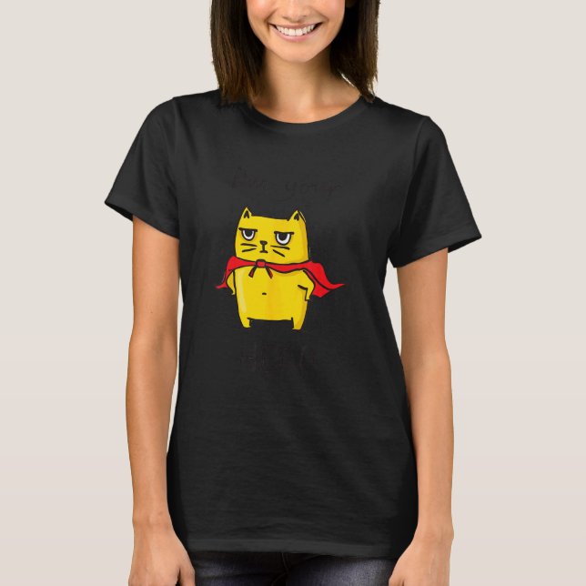 Camiseta Soy tu héroe - Gato héroe lindo - Gato superhéroe  (Anverso)