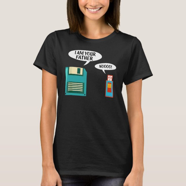 Camiseta Soy Tu Padre Usb Floppy Disk It Computer Geek (Anverso)