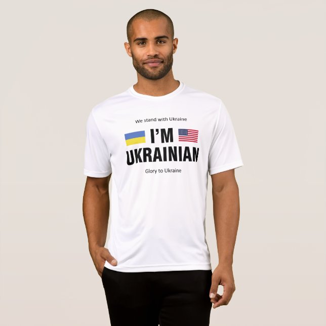 Camiseta Soy ucraniano. Estados Unidos de América - Ucrania (Anverso completo)